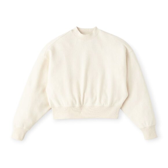KOTN Cream Cropped Crewneck Sweatshirt Size M - Picture 9 of 9